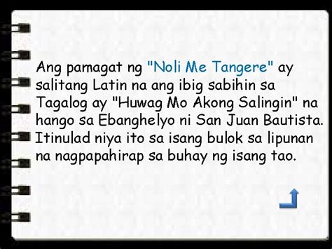 ano ang kahulugan ng kantanod|Noli Me Tangere .